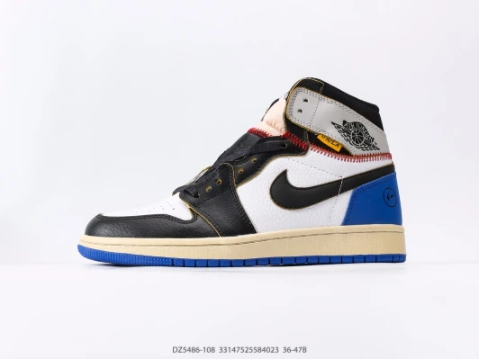 Jordan 1 High OG SP Union Rattan Black White Blue DZ5486-108