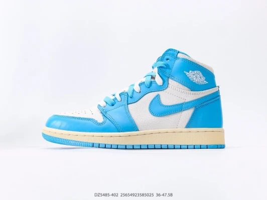Air Jordan 1 High OG University Blue White Leather Sneakers DZ5485