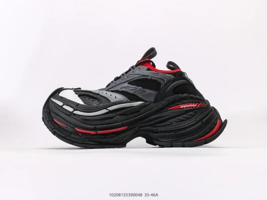Balenciaga Runner Sneakers Black Red Mesh