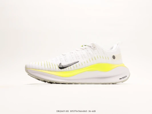 Nike Running Shoes White Knit Neon Yellow Swoosh DR2665-101