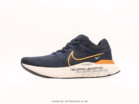Nike Running Shoes Navy Orange Swoosh Textile Lace-Up DO9582-400