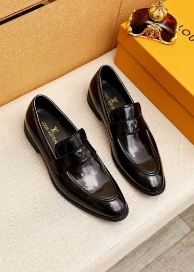Louis Vuitton Black Leather Loafers