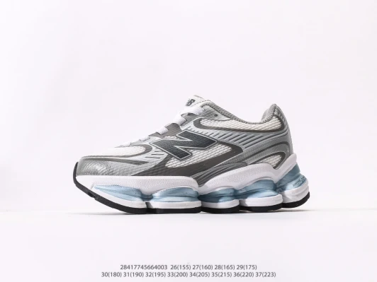 New Balance Running Shoes White Grey Mesh Lace-Up