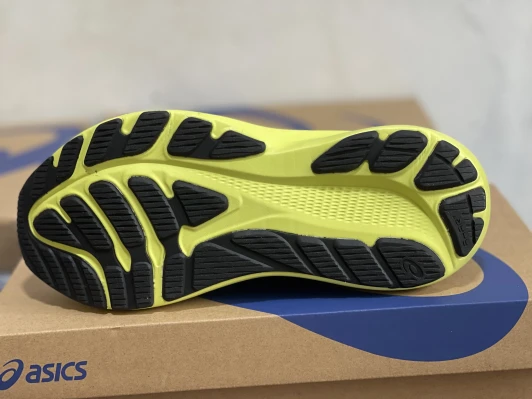 Asics Running Shoes Black Yellow Mesh Lace-Up