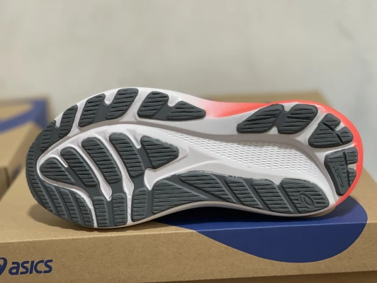 Asics Running Shoes White Orange Mesh Lace-Up