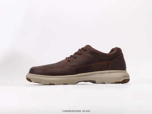 CAT Shoes Brown Leather Lace-Up Casual