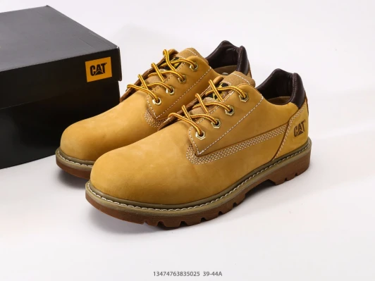 CAT Work Boots Tan Suede Lace-Up Chunky Sole