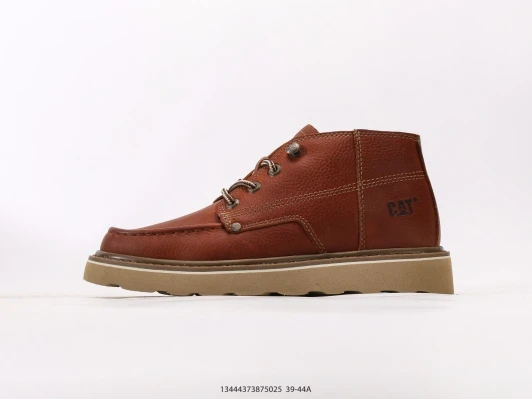 CAT Leather Chukka Boots Brown Moc Toe Stitching LB5724-100