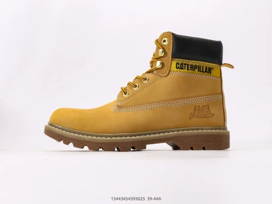 Caterpillar Work Boots Tan Suede Lace-Up Logo DZ4847-111