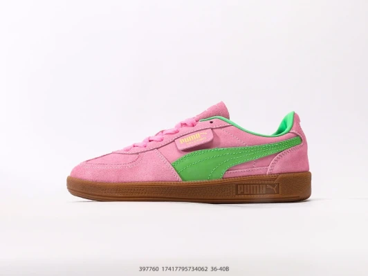Puma Suede Sneakers Pink Green Gum Sole
