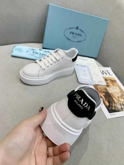 Prada White Leather Lace-Up Platform Sneakers 2 Prada White Leather Lace-Up Platform Sneakers 2