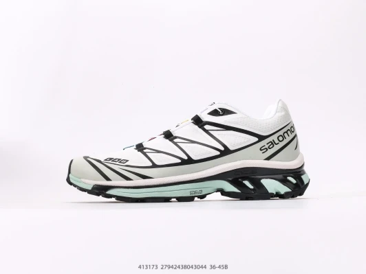 Salomon Trail Running Shoes White Black Mint Green SensiFit