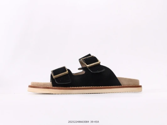 Brunello Cucinelli Unbranded Suede Slides Black Double Buckle Sandals Brunello Cucinelli Unbranded Suede Slides Black Double Buckle Sandals
