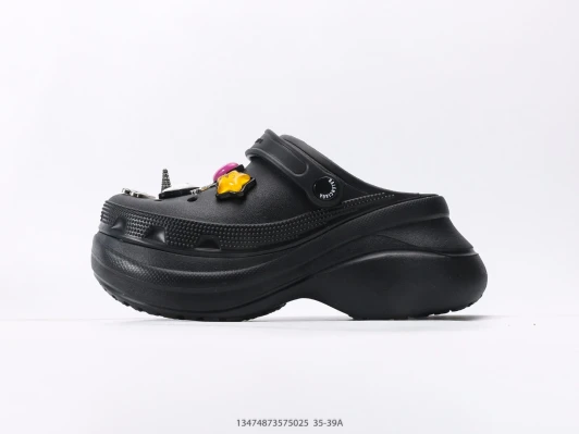 Balenciaga Platform Clogs Black Embellished