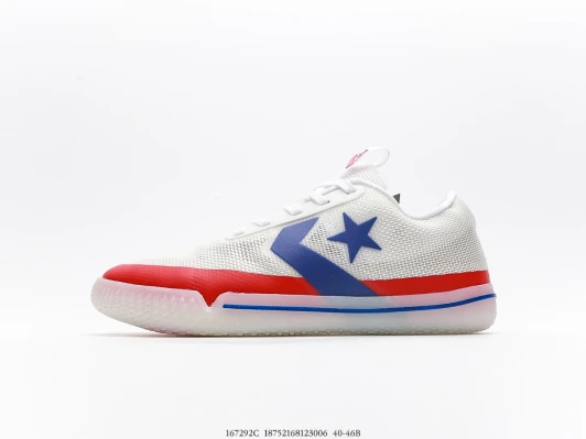 Converse Sneakers White Blue Red Mesh Athletic Shoes