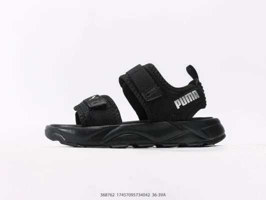 Puma Sport Sandals Black Hook-and-Loop Closure