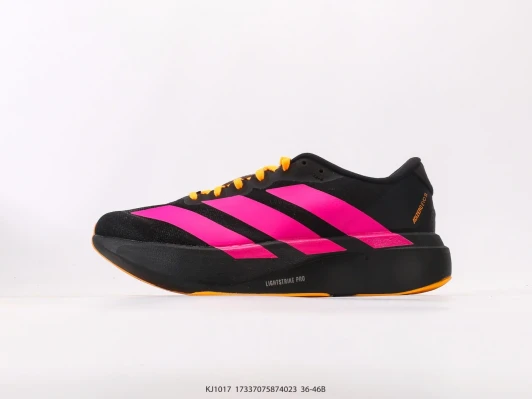 Adidas Running Shoes Black Pink Orange Laces KJ1017