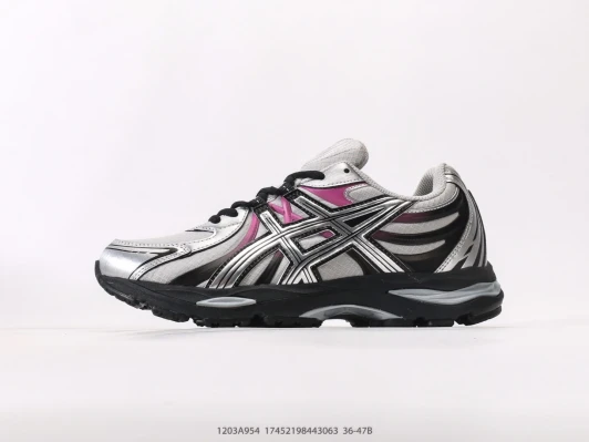 Asics Running Shoes Silver Pink Black Synthetic 1203A954