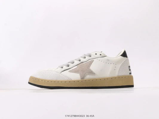 Golden Goose White Leather Star Sneakers With Tan Sole