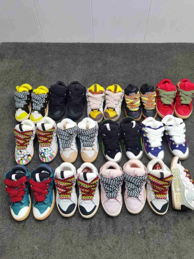 Lanvin Sneakers White Leather Multicolor Lace