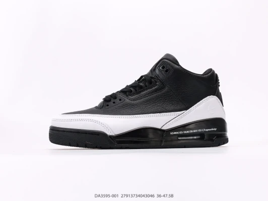 Nike Air Jordan 3 Sneakers Black White Leather DA3595-001