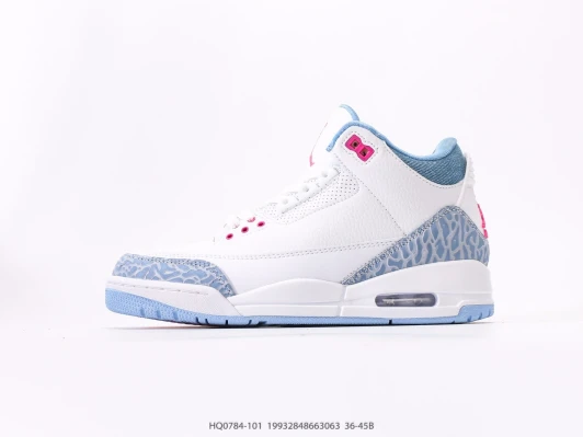 Jordan Air Jordan 3 Retro White Light Blue Pink Elephant Print