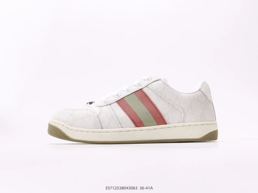 Gucci Sneakers White GG Canvas Red Green Stripe