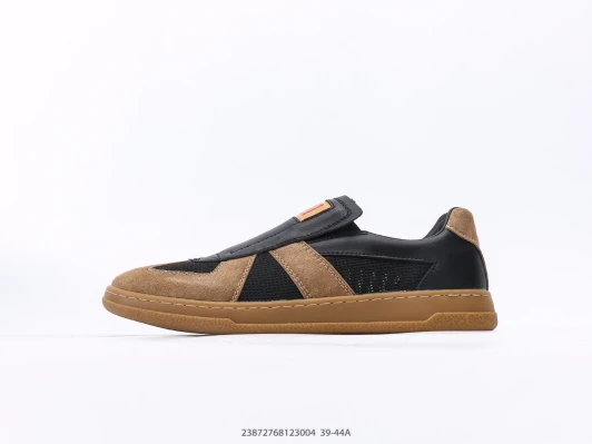 Prada Men's Sneakers Black Tan Suede Leather Slip-On