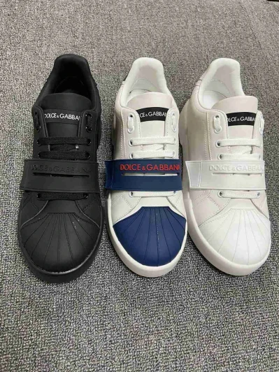 Dolce & Gabbana Sneakers White Leather Strap Detail