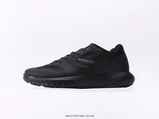 Ecco Running Shoes Black Mesh Textile Lace-up CJ1641-101