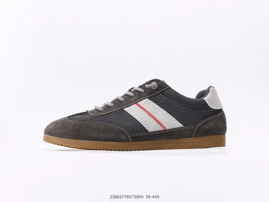 Men's Suede Mesh Sneakers Grey White Red Stripe CI3866-003