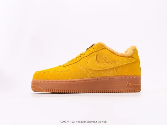 Nike Air Force 1 Low Suede Fur Lined Yellow CJ9977-102