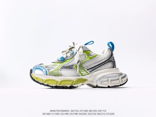 Balenciaga Sneakers White Green Silver Mixed Media