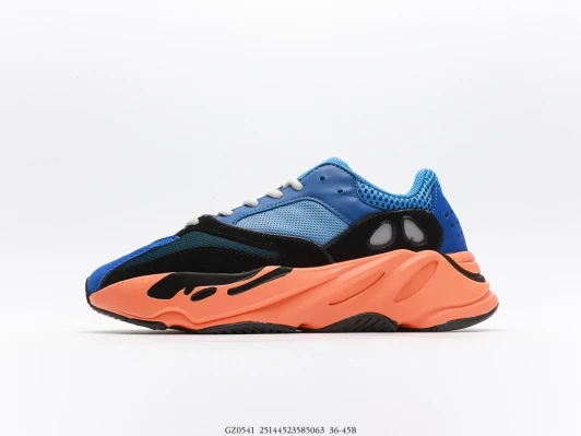 Adidas Yeezy Boost 700 Orange Blue Suede Sneakers GZ0541