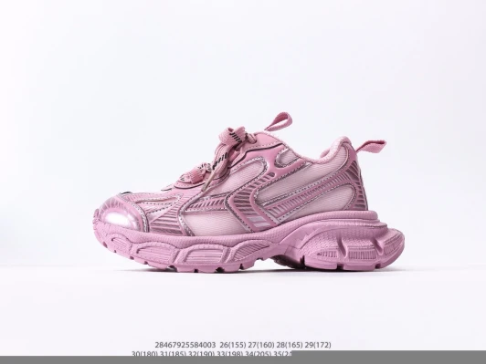 Balenciaga Sneakers Pink Leather Synthetic Mesh Chunky Sole