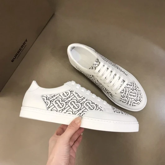 Burberry Low-Top Sneakers White Leather Monogram Print