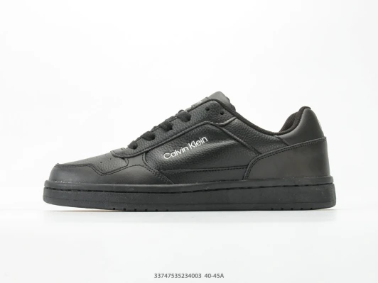 Calvin Klein Sneakers Black Leather Low Top Lace Up AT6174-102
