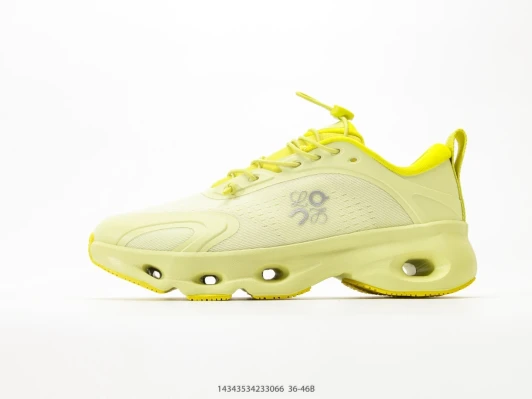 Loewe Athletic Shoes Light Yellow Mesh Lace-up Chunky Sole CV1363
