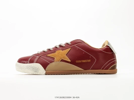 Golden Goose Sneakers Red Leather Star Detail