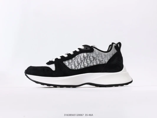 Dior B23 Sneakers Black White Canvas Suede IH7332-001
