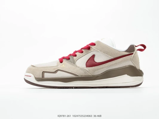 Jordan Suede And Mesh Low Top Sneakers Beige Red IQ9781-261