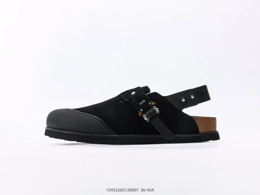 Dior Clogs Black Suede Buckle Strap Clogs BV0074-600