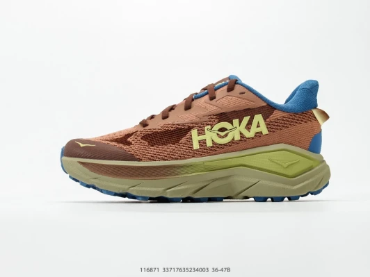 Hoka Trail Running Shoes Brown Blue Green