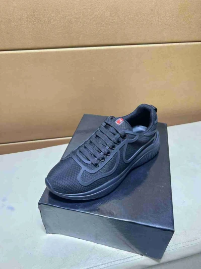 Prada Sneakers Black Mesh Chunky Sole