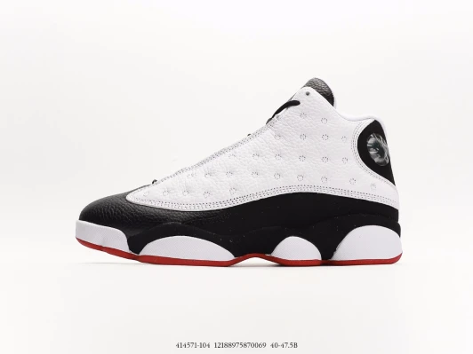 Jordan Air Jordan 13 Retro White Black Red Leather Basketball Shoes