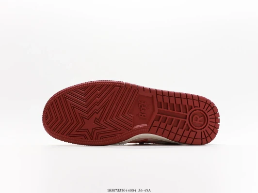 BAPE Sneakers Pink Red Leather Star Logo BV0074-018