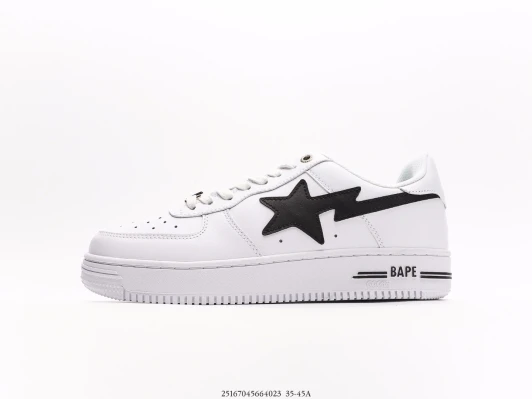 BAPE White Leather Star Sneakers