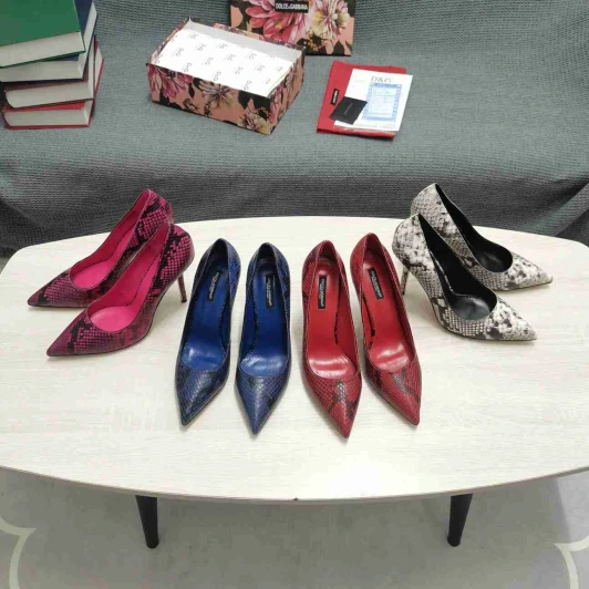 Dolce & Gabbana Snakeskin Pointed Toe High Heel Pumps