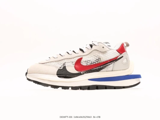Nike Sacai Vaporwaffle Sneakers Grey Red White DD1875-101