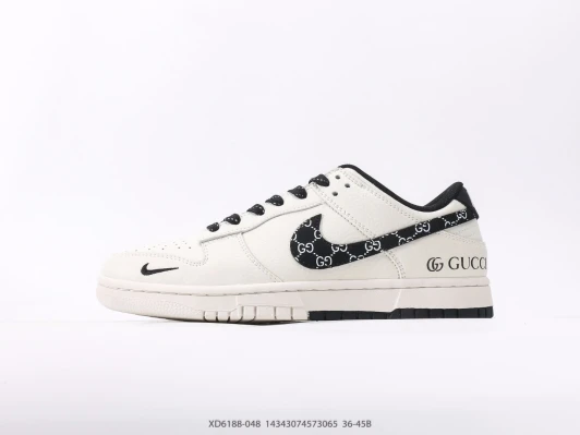 Nike Dunk Low White Black Monogram Sneakers XD6188-048
